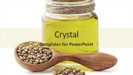  Presentation with antiseptic - Beautiful slide set featuring antiseptic - hemp oil with seeds backdrop and a yellow colored foreground