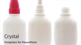  Presentation with antiseptic - Cool new slides with antiseptic drugs - medical spray bottle isolated backdrop and a light gray colored foreground