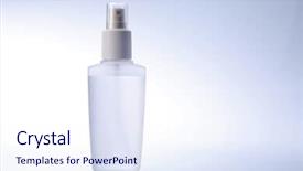  Presentation with antiseptic - PPT theme consisting of antiseptic drugs - white container of spray bottle background and a sky blue colored foreground