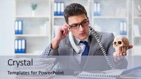  Presentation with smoking - Beautiful PPT theme featuring antismoking - businessman in the office smoking backdrop and a light blue colored foreground