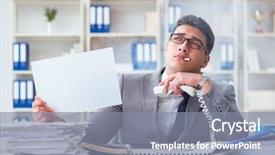  Presentation with smoking - Colorful slides enhanced with antismoking - businessman smoking at work backdrop and a  colored foreground