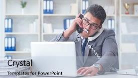  Presentation with smoking - Presentation with antismoking - businessman smoking in office background and a  colored foreground