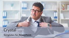  Presentation with smoking - PPT theme enhanced with antismoking - businessman smoking in office background and a  colored foreground