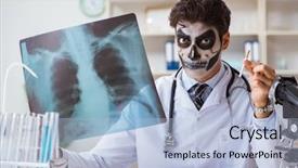  Presentation with scary - Presentation consisting of antismoking - scary monster doctor working background and a  colored foreground