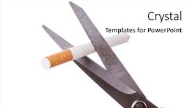  Presentation with cigarettes - Beautiful slides featuring antismoking concept with cigarettes backdrop and a white colored foreground