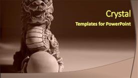  Presentation with chinese dragon - Presentation theme enhanced with antiwue - antique stone chinese dragon background and a tawny brown colored foreground