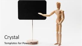  Presentation with mannequin - Audience pleasing PPT layouts consisting of antomical presentation backgrounds - wooden mannequin pointing backdrop and a white colored foreground