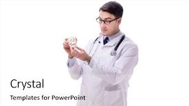  Presentation with skeleton soccer - Colorful presentation theme enhanced with antomical presentation backgrounds - yong male doctor with skeleton backdrop and a  colored foreground