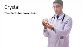  Presentation with skeleton - Audience pleasing presentation consisting of antomical presentation backgrounds - yong male doctor with skeleton backdrop and a  colored foreground