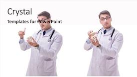  Presentation with metabolic syndrome doctor - Colorful PPT layouts enhanced with antomical presentation backgrounds - yong male doctor with skeleton backdrop and a lemonade colored foreground