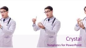  Presentation with skeleton soccer - Presentation theme having antomical presentation backgrounds - yong male doctor with skeleton background and a lemonade colored foreground