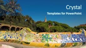  Presentation with ceramic - Slides enhanced with antoni gaudi hause and ceramic background and a ocean colored foreground