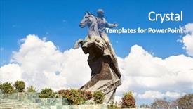  Presentation with revolution - Colorful slides enhanced with antonio maceo monument on revolution backdrop and a teal colored foreground