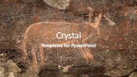  Presentation with rock painting - Beautiful theme featuring antropology - bushmen san rock painting backdrop and a coral colored foreground
