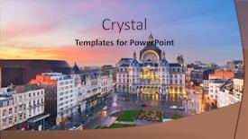  Presentation with railway - Beautiful PPT theme featuring antwerp-belgium-cityscape-at-centraal backdrop and a light blue colored foreground