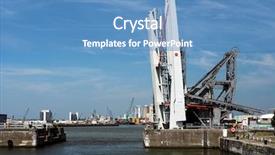  Presentation with docks - Audience pleasing presentation theme consisting of antwerp port 4th largest port backdrop and a  colored foreground