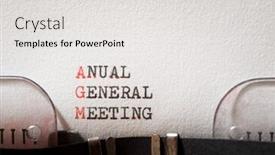  Presentation with general meeting - PPT layouts enhanced with anual-general-meeting-phrase-written background and a white colored foreground