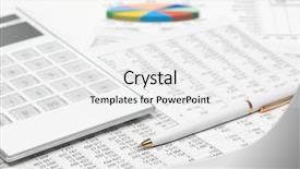  Presentation with financial accounting - Slide set enhanced with anual report - financial accounting stock market graphs background and a white colored foreground