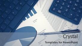  Presentation with financial market - Beautiful theme featuring anual report - financial accounting stock market graphs backdrop and a  colored foreground