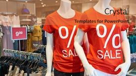  Presentation with clothes shop - Slide set having anual report - shopping sale seasonal discount background and a coral colored foreground