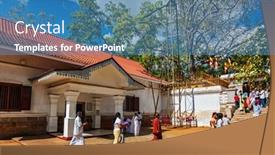  Presentation with bodhi tree - Presentation design having anuradhapura-sri-lanka-september-26 background and a teal colored foreground