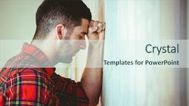  Presentation with stressed - Cool new PPT layouts with anxiety depression - handsome hipster feeling stressed backdrop and a sky blue colored foreground