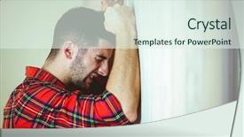  Presentation with jesus out of the tumb - PPT theme consisting of anxiety depression - handsome hipster feeling stressed background and a sky blue colored foreground