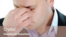  Presentation with despair - Theme consisting of anxiety depression - man in despair background and a coral colored foreground