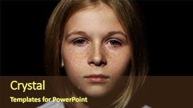  Presentation with sad girl - Slide set enhanced with anxiety depression - portrait of sad little girl background and a tawny brown colored foreground