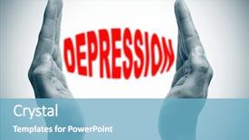  Presentation with anxiety - Beautiful presentation theme featuring anxiety disorder - man hands in black backdrop and a light blue colored foreground