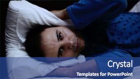  Presentation with sleep - Cool new presentation design with anxiety disorder - portrait of a man trying backdrop and a ocean colored foreground