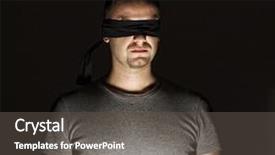  Presentation with anxiety disorder - Beautiful presentation theme featuring anxiety disorder - portrait of young blind man backdrop and a dark gray colored foreground