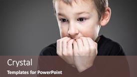  Presentation with children anxiety - Beautiful PPT theme featuring anxiety-fear backdrop and a violet colored foreground