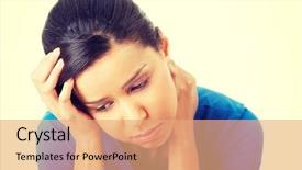  Presentation with depression lighith chairet w - Presentation theme having anxiety mental - young beautiful woman in depression background and a coral colored foreground