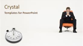  Presentation with loss - PPT theme consisting of anxious businessman sitting on chair background and a sky blue colored foreground