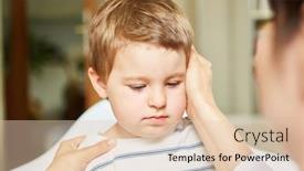  Presentation with shoulder pain - Amazing PPT theme having anxious-child-undergoing-chiropractic backdrop and a lemonade colored foreground