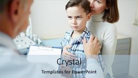  Presentation with supporting - Audience pleasing PPT layouts consisting of anxious little son of young backdrop and a light blue colored foreground