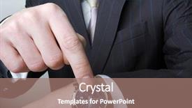  Presentation with tie - Beautiful presentation theme featuring anxious times - man in a suit backdrop and a coral colored foreground