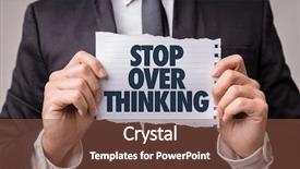  Presentation with stop - Presentation featuring anxious times - stop over thinking background and a tawny brown colored foreground