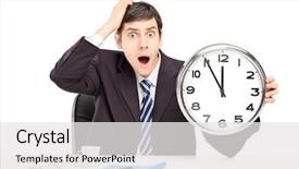  Presentation with office - Beautiful slides featuring anxious times - surprised man sitting backdrop and a white colored foreground