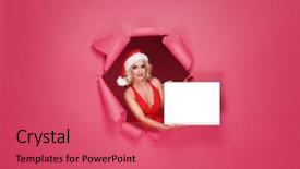  Presentation with beautiful reof christmas season - PPT layouts enhanced with any - young and beautiful santa girl background and a coral colored foreground