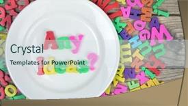  Presentation with ideas - PPT theme consisting of any ideas on white plate background and a sky blue colored foreground