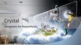  Presentation with game - Presentation having any place anytime game mixed background and a lemonade colored foreground