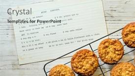  Presentation with anzac - Cool new PPT theme with anzac biscuits on rack backdrop and a sky blue colored foreground