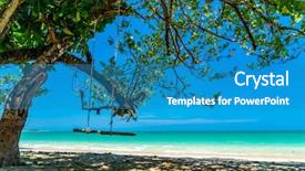  Presentation with white sand - Presentation theme featuring ao thong white sand beach background and a teal colored foreground