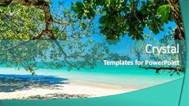  Presentation with white sand - Amazing presentation theme having ao thong white sand beach backdrop and a teal colored foreground