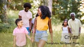  Presentation with woods - Slide deck enhanced with aoll free - black mother and son walking background and a yellow colored foreground