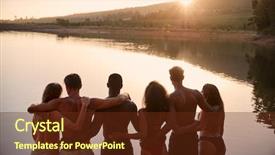  Presentation with welcome back friend - Beautiful presentation featuring aoll free - friends admiring view from lakeshore backdrop and a tawny brown colored foreground