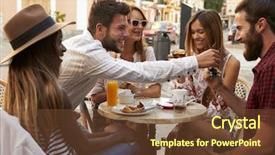  Presentation with vacation - Cool new presentation theme with aoll free - friends on vacation having fun backdrop and a tawny brown colored foreground