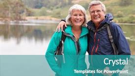  Presentation with senior couple - Amazing theme having aoll free - happy senior couple standing backdrop and a teal colored foreground